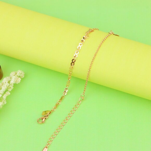 "Rose Gold Butterfly and Floral Charm Anklet, XPAL1053 - Picture 7 of 11